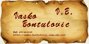 Vasko Bontulović vizit kartica